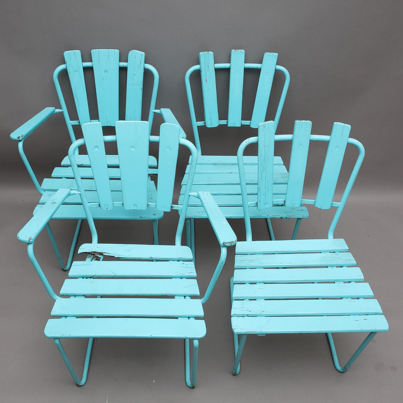 HAVESTOLE, 4 stk, træ & metal.