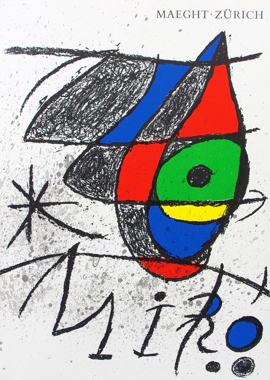 JOAN MIRÓ. Katalogomslag galleri Maeght, färglitografi, 1972.