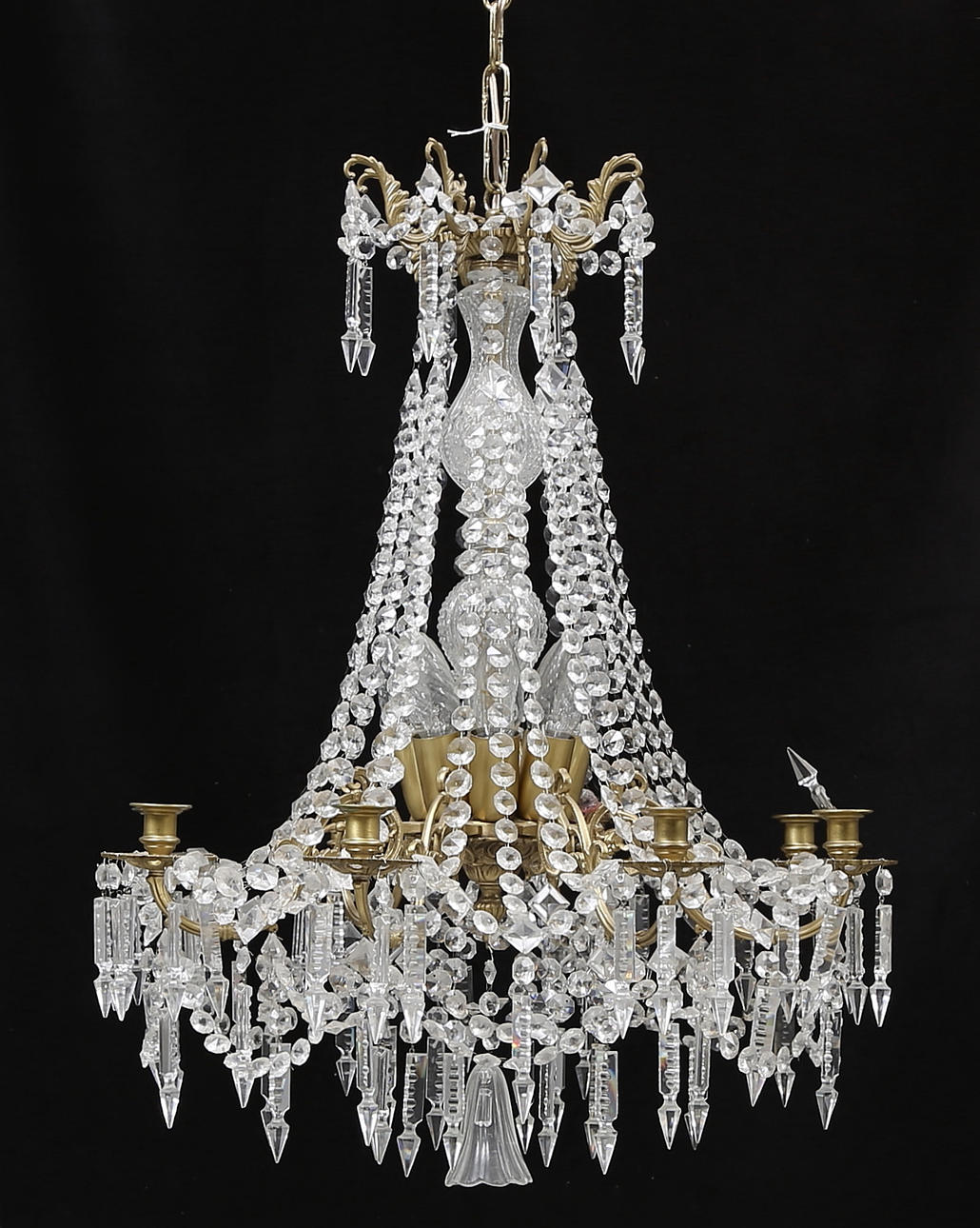 LJUSKRONA, Reijmyre, 1900-tal. Höjd utan kedja 66 cm.