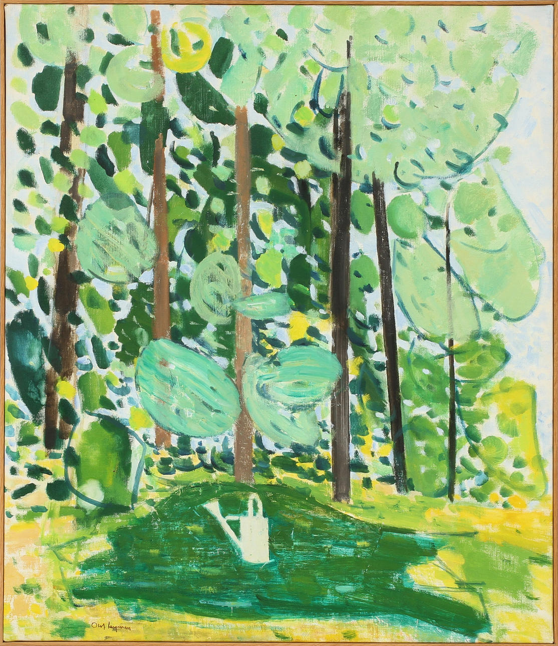 OLOF LEYMAN. "Vattenkannan". Olja på duk, stämpelsignerad.