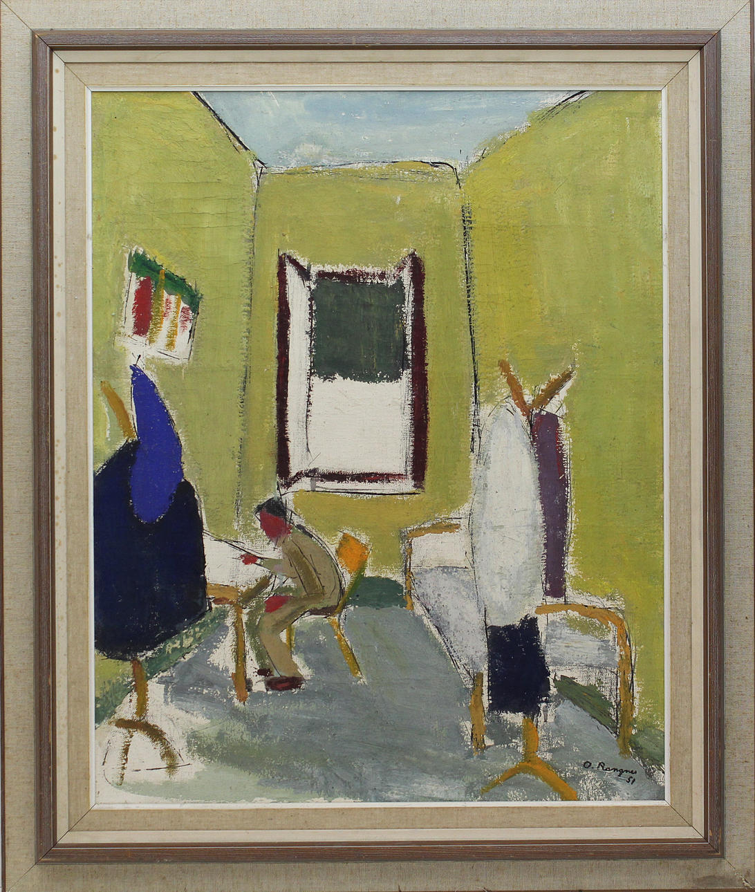 OKÄND KONSTNÄR, 1900-TALET. Interiör. Olja på duk. Signerad O Ragner -51.