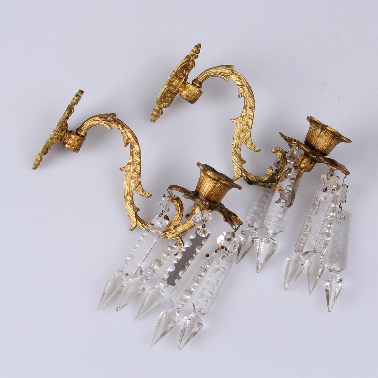 Vägglystrar, ett par, oscarianska, 1800/1900-tal.