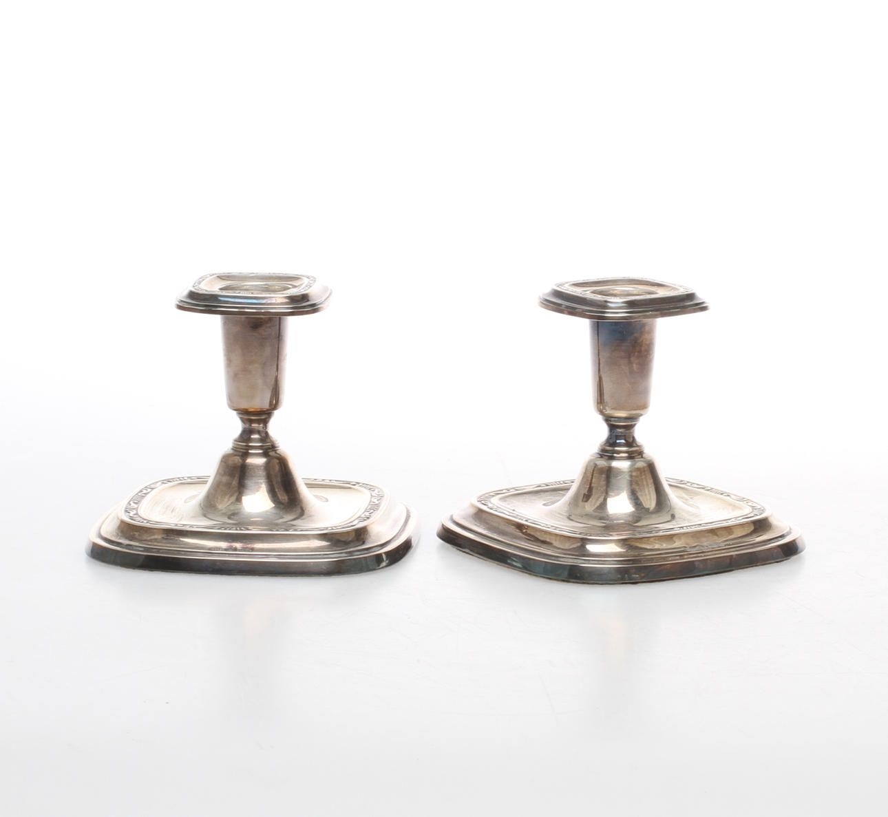 LJUSSTAKAR, ett par, silver, C G Hallberg, Stockholm, 1955.