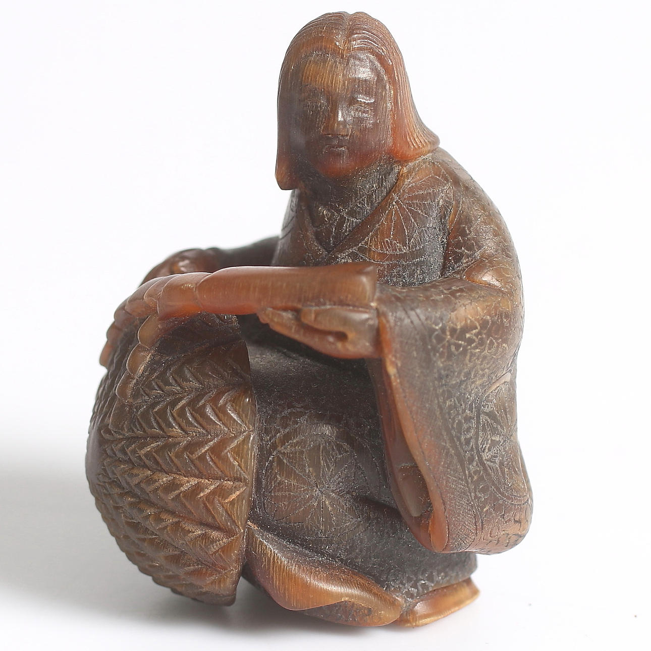 NETSUKE, benarbete, signerad Shuzan, Japan, 1800-tal.
