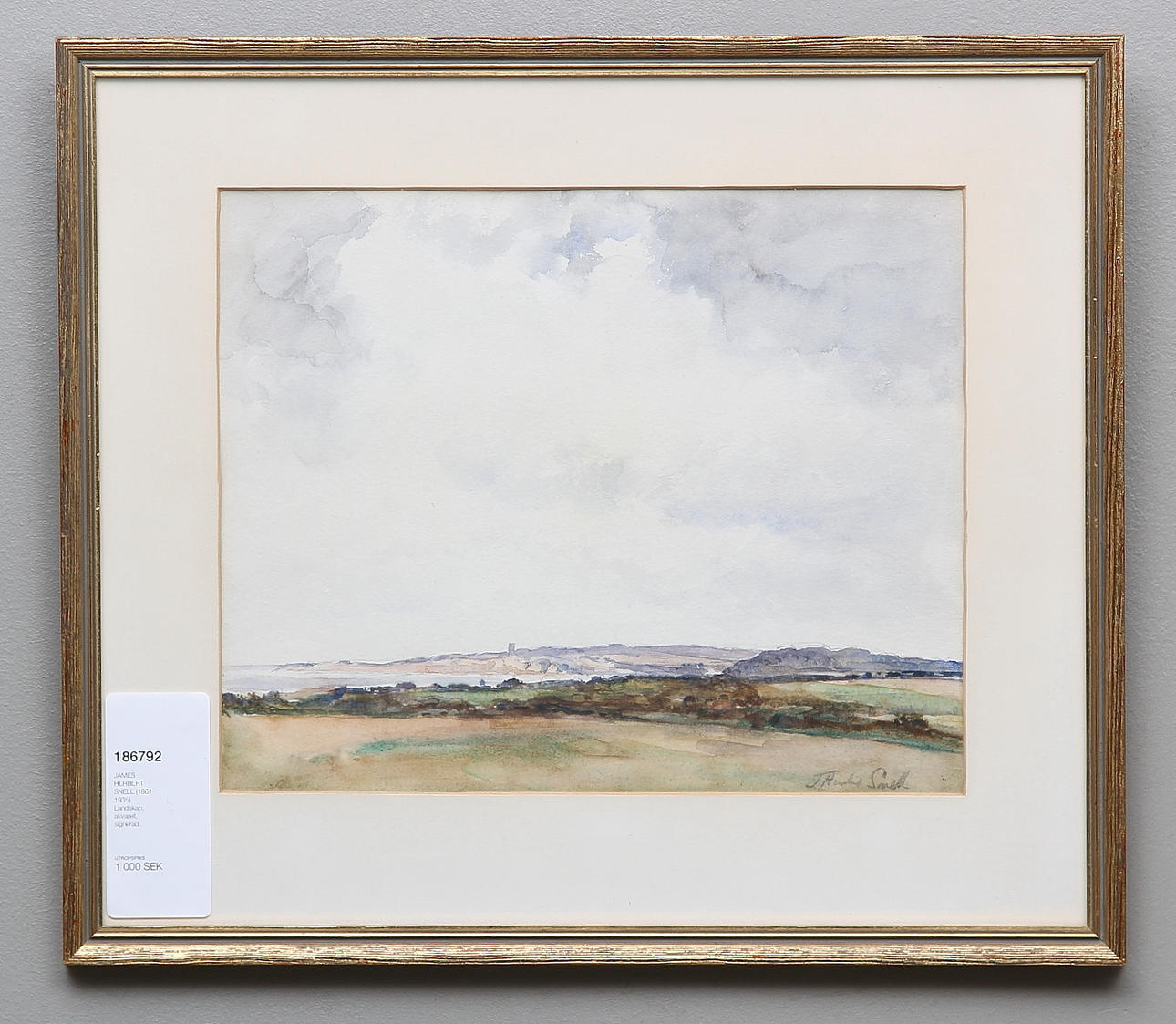 JAMES HERBERT SNELL (1861-1935). Landskap, akvarell, signerad.
