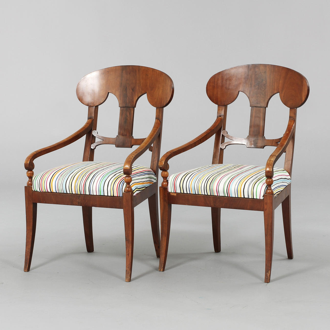 KARMSTOLAR, 1 par, Karl Johan, 1800-talets mitt.