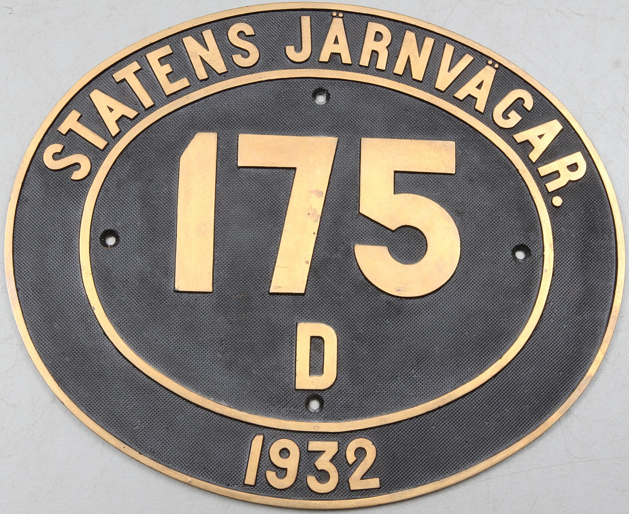 LOKSKYLT, Statens järnvägar, 175 D, 1932.