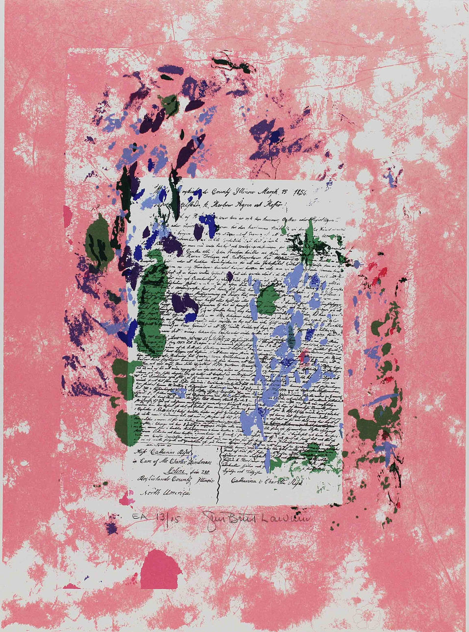 GUN-BRITT LAWURN. Brev. Färgserigrafi. Signerad. 13/15 EA.