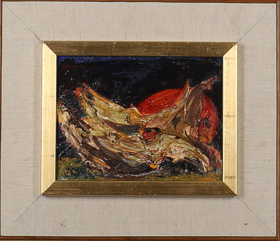 MICHAEL QVARSEBO. Komposition. Olja på pannå. Signerad Qvarsebo.