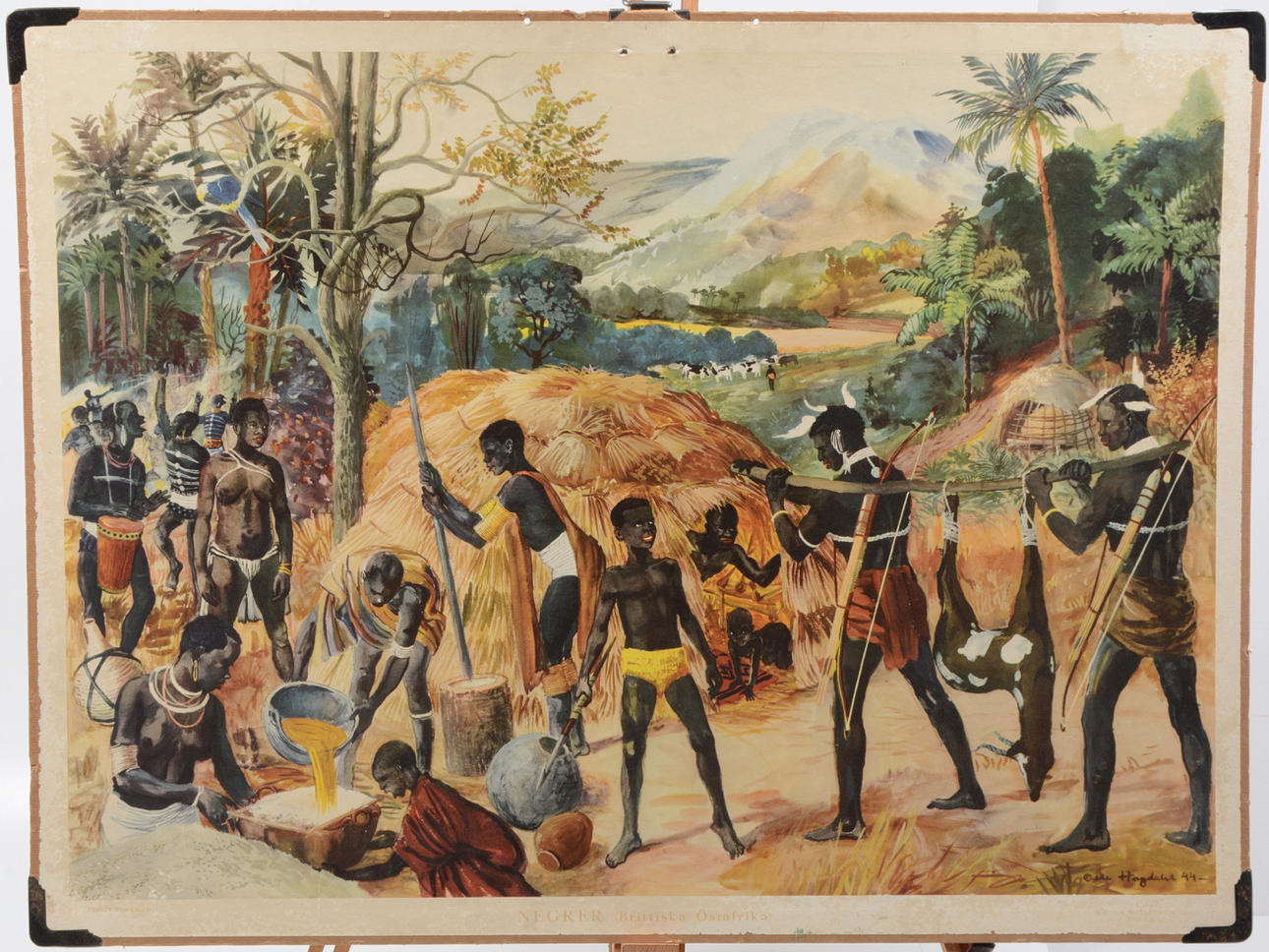 HAGDAHL, OLLE. Schulposter - NEGER Britisch-Ostafrika.
