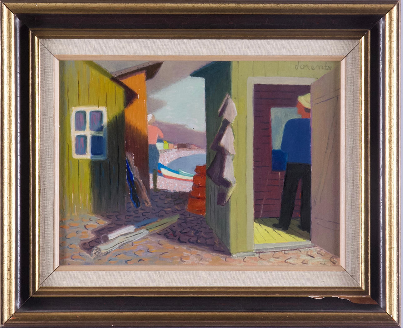 WALDEMAR LORENTZON. "Bodar i Söndrum", oil on Board, signed.