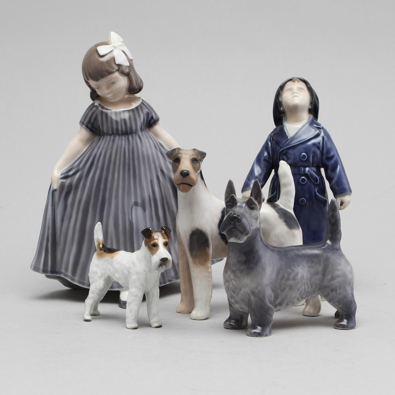 FIGURINER, 5 stycken. Royal Copenhagen och Rosentahl.