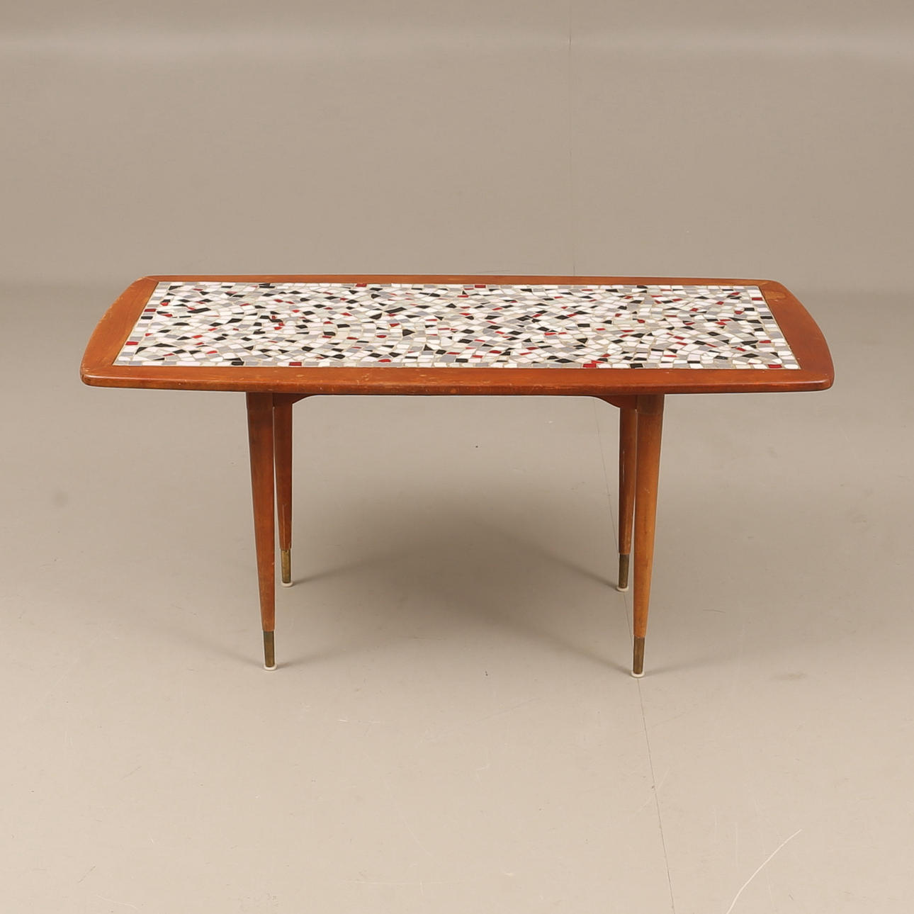 COFFEE TABLE, teak and mosaic, 1950s/60s.