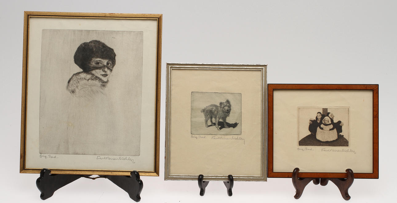 KARL REISENBICHLER. etsningar, 3 st, signerade.