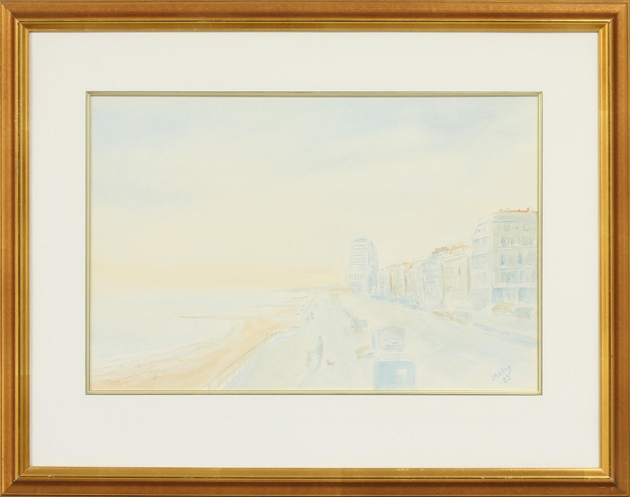 LAURITZ ANDERSEN RING. Kuststad, akvarell, signerad -83.