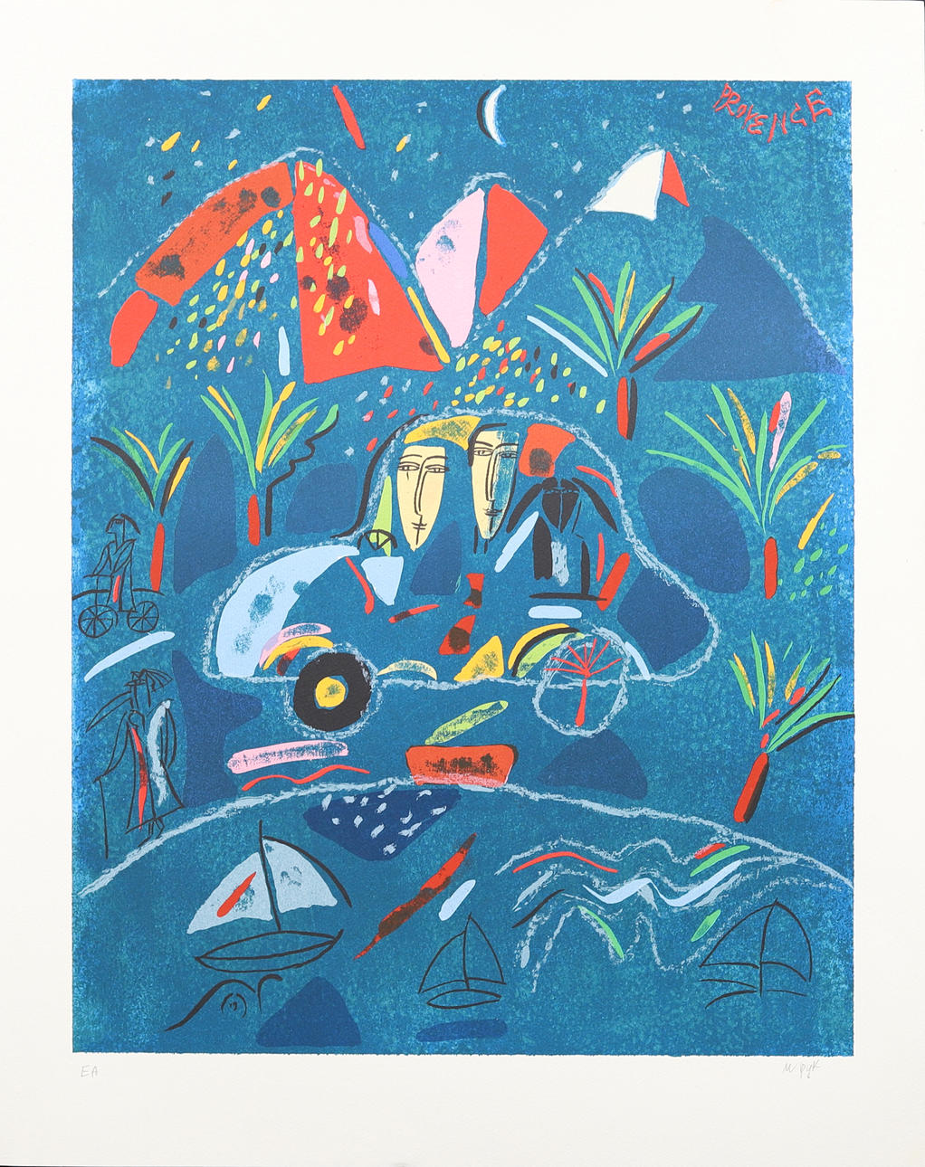 MADELEINE PYK. "Provence", color lithograph no EA, signed M Pyk.