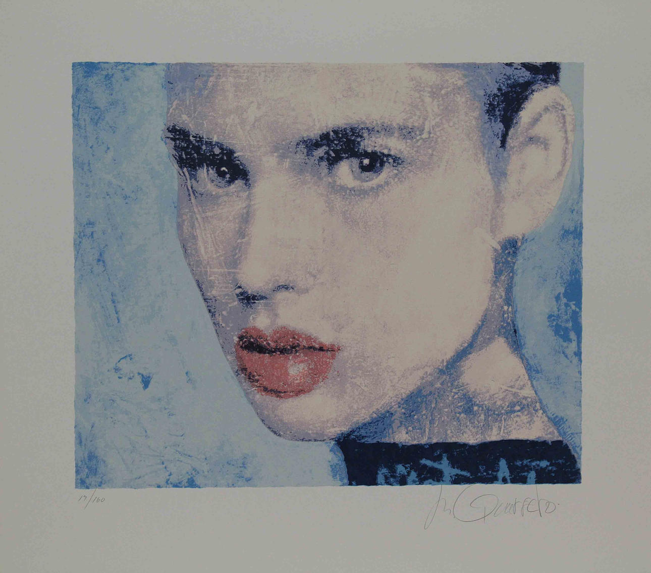 MIKAEL QVARSEBO. Porträtt. Färgserigrafi. Signerad M Qvarsebo. 17/160.