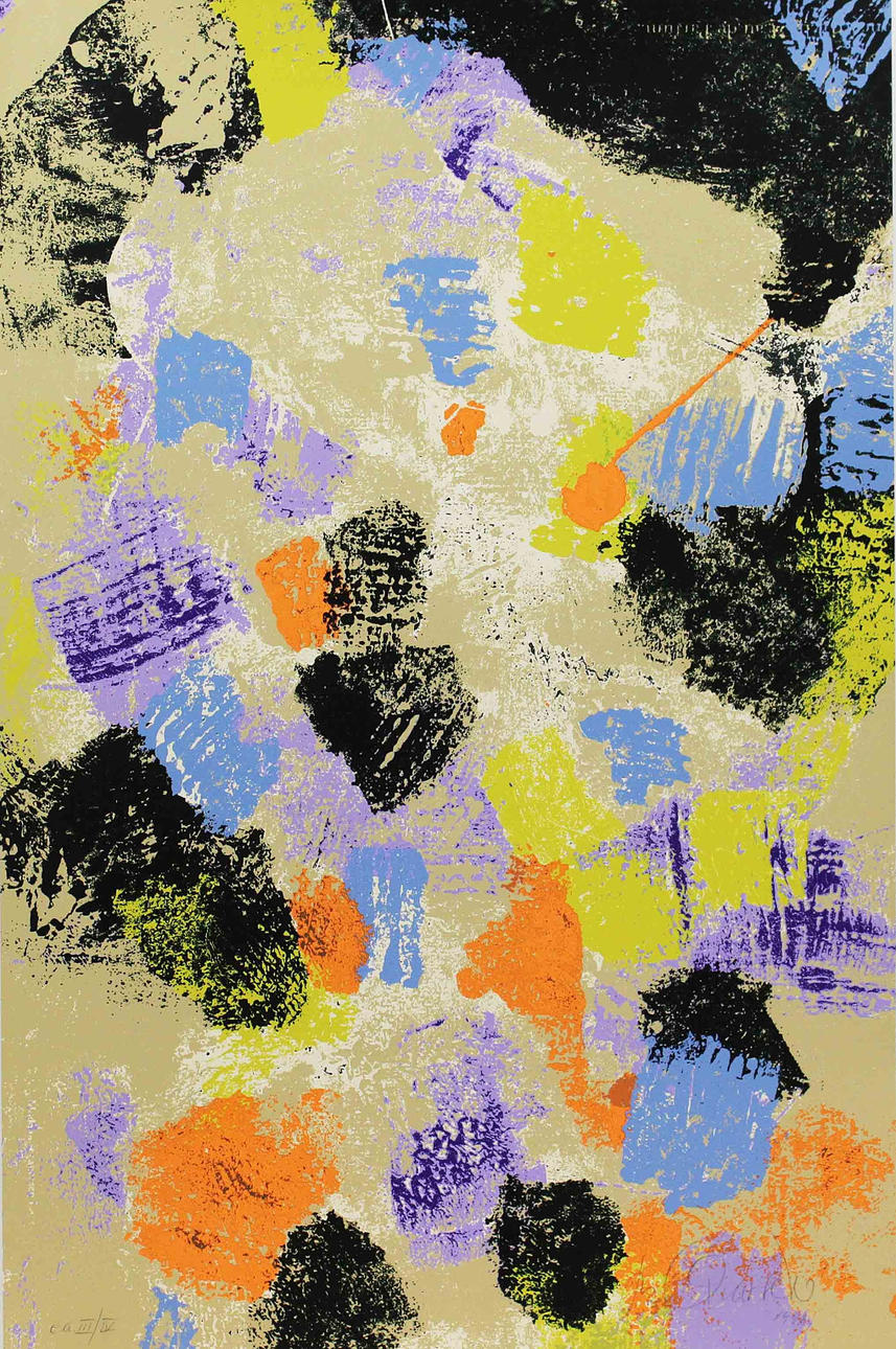 MIKAEL QVARSEBO. Komposition. Färgserigrafi. Signerad M Qvarsebo 1992. III/IV EA.