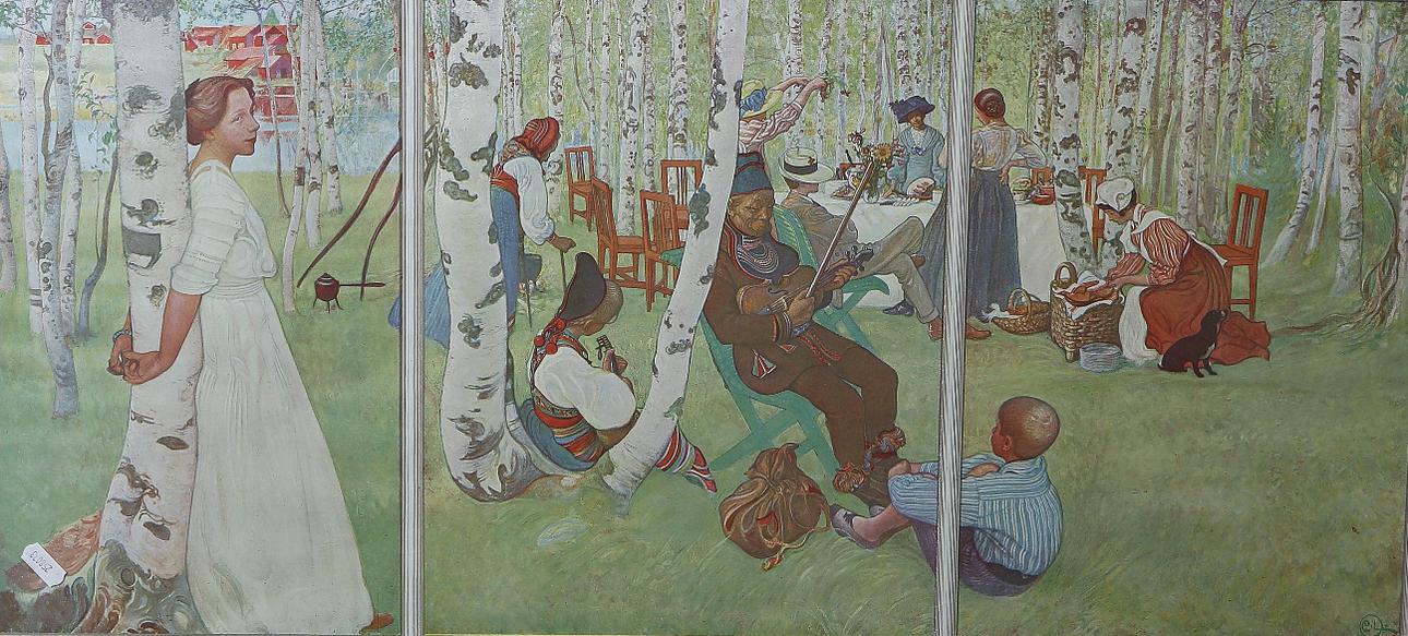 CARL LARSSON. EFTER. "Frukost i det gröna", tryck.