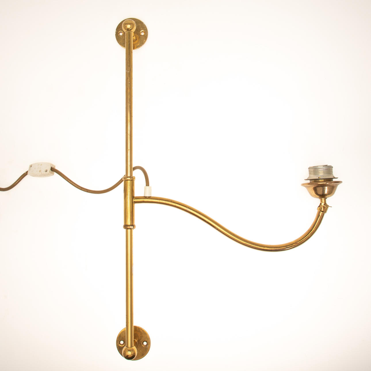 Wall light / lamp, brass, Sweden, 1950s.