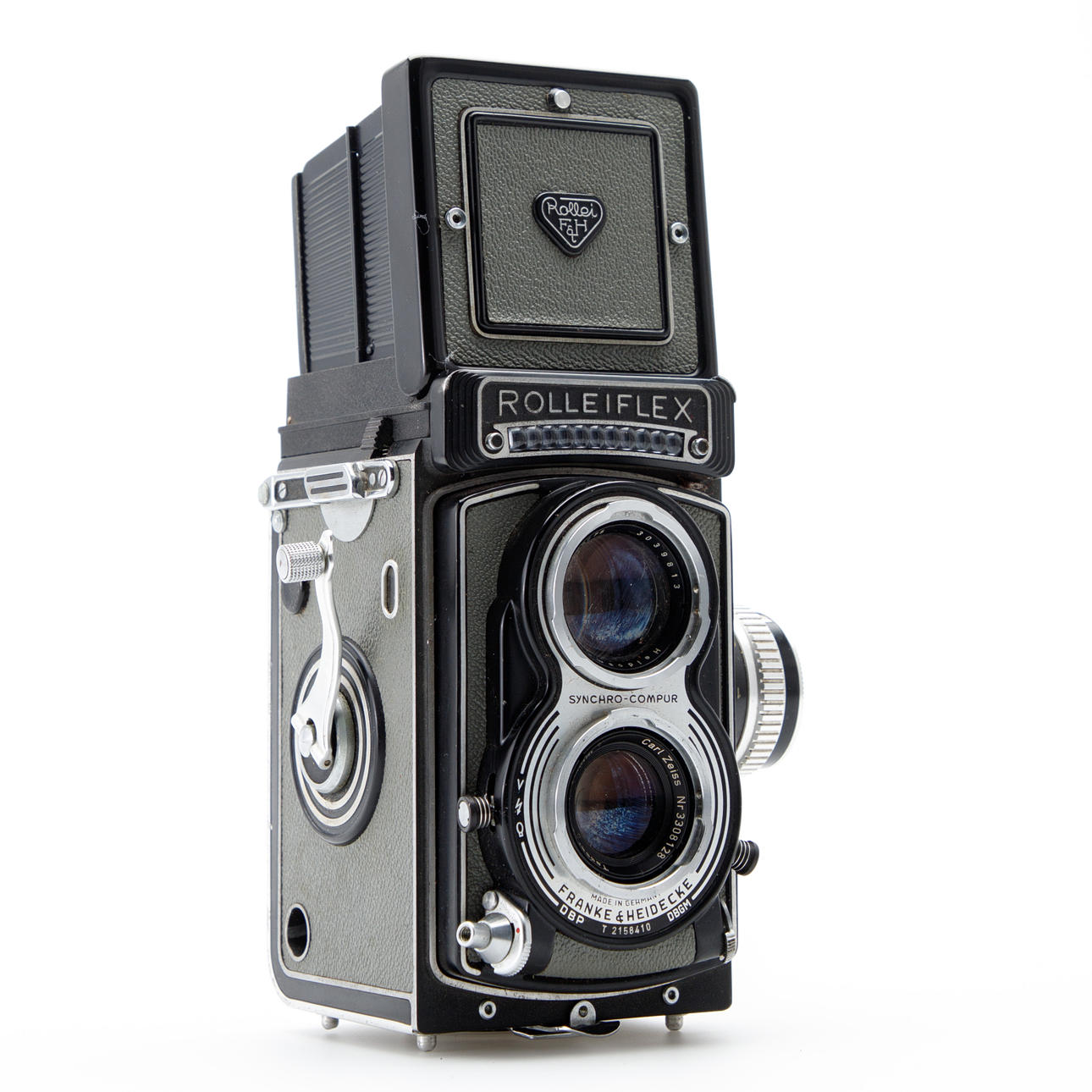 Rolleiflex T Model 1 Mittelformatkamera in Grau.