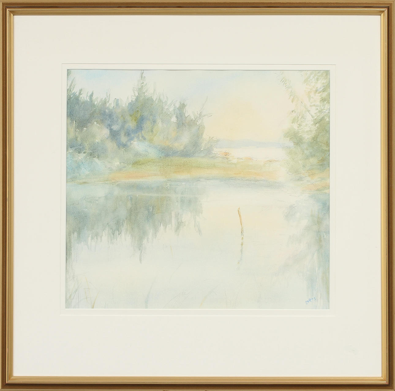 LAURITZ ANDERSEN RING. Sjölandskap, akvarell, signerad.