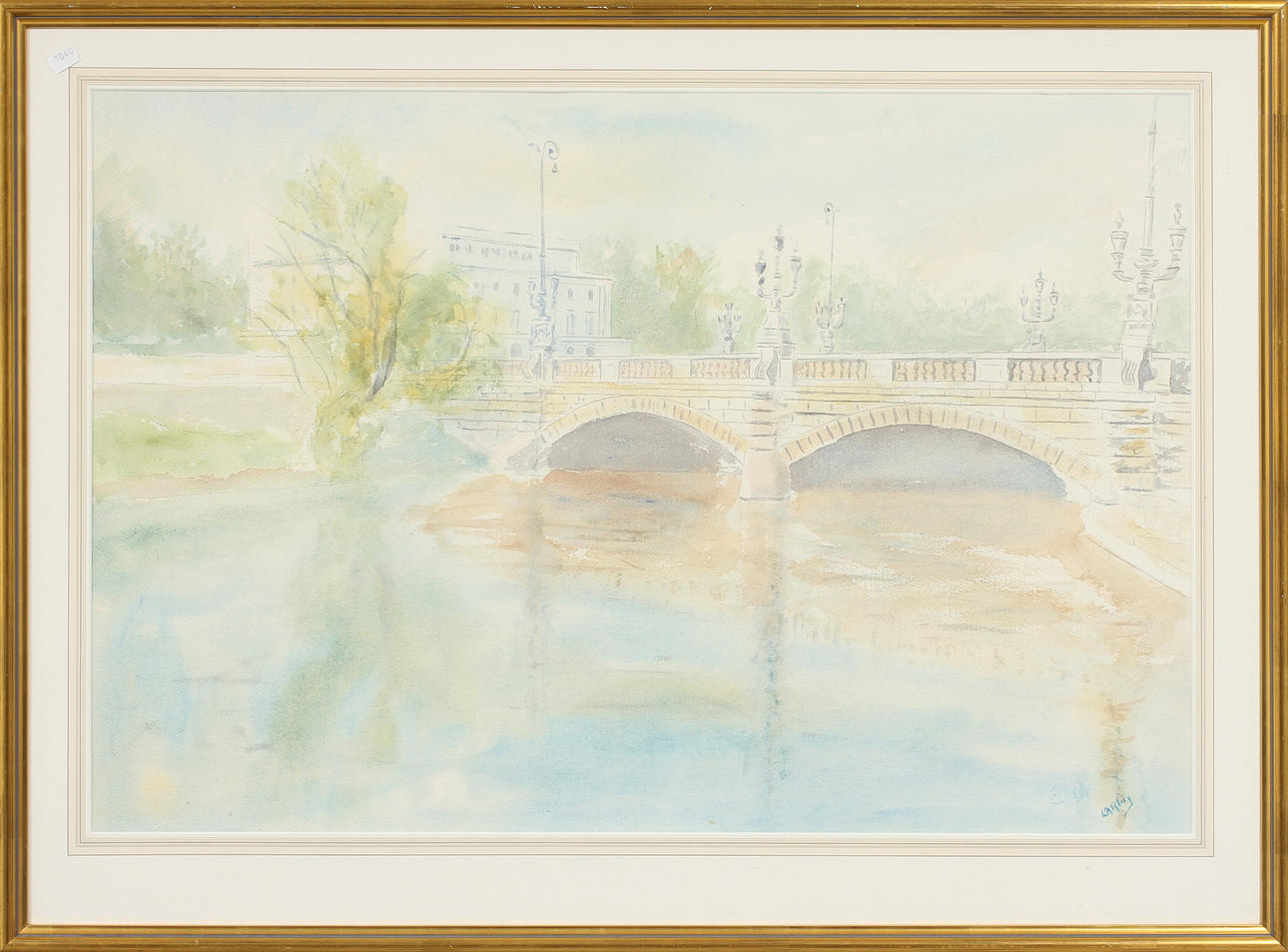 LAURITZ ANDERSEN RING. Stora Teatern Göteborg, akvarell, signerad.