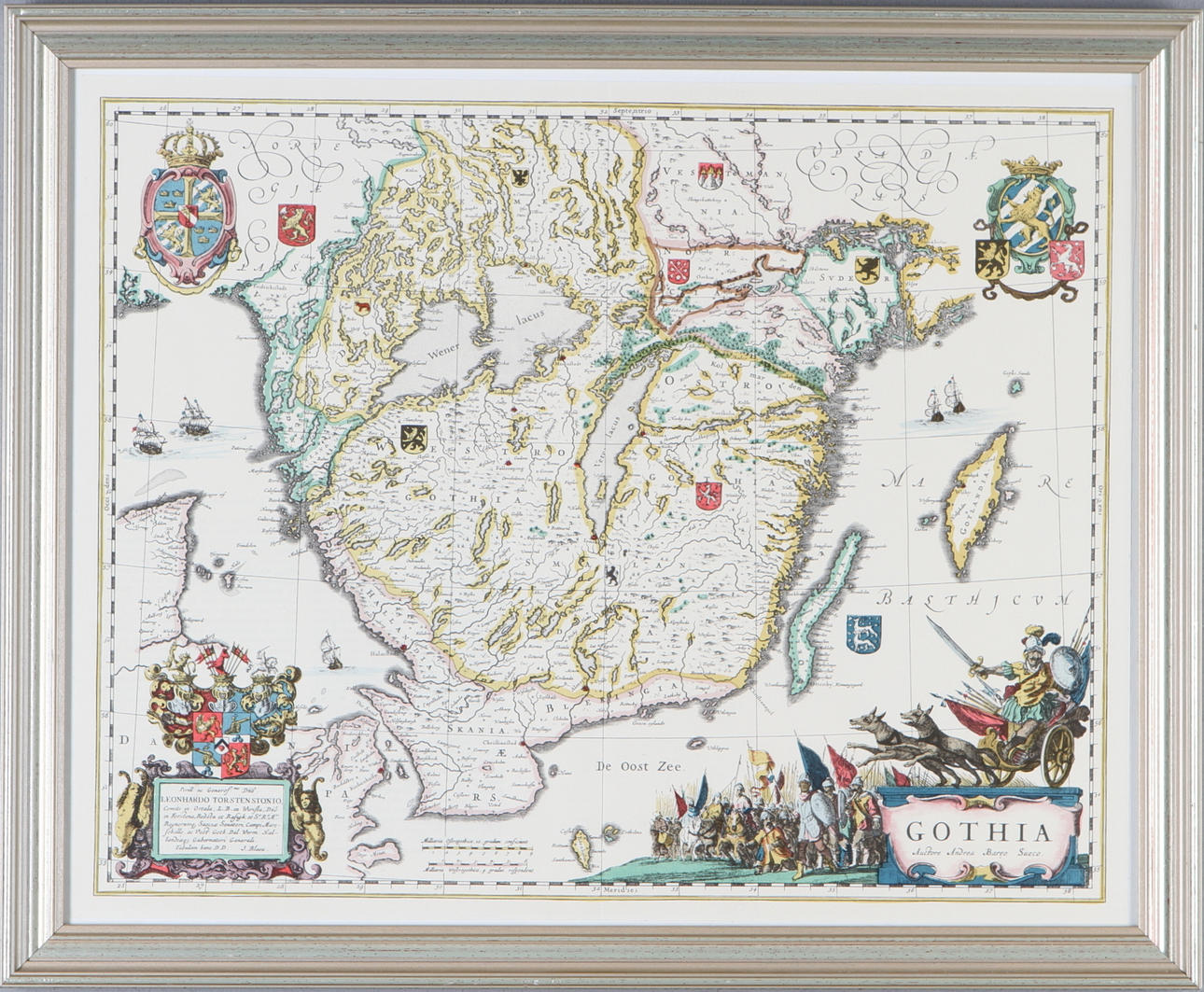 KARTA, Gothia Auctore Andrea Bareo Sueco, Johannes Bleau, 1900-tal.