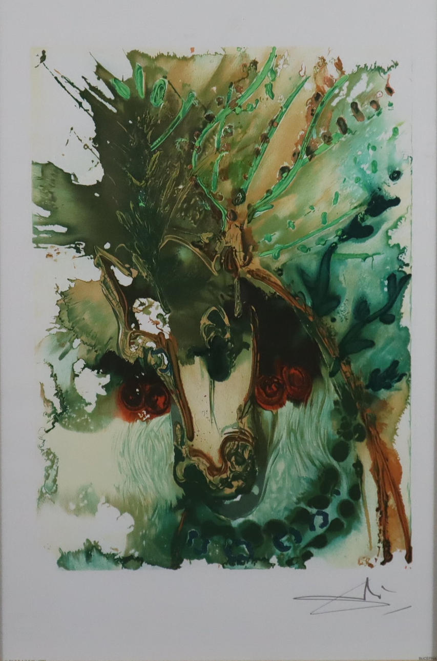 - DALÍ, SALVADOR. NACH. “Bucéphale”, Farblithografie.