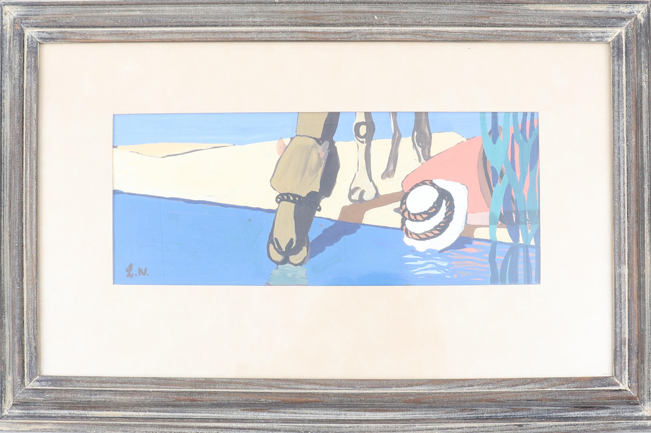 LARS NORRMAN. oil on canvas, signed LN, "Thirst".