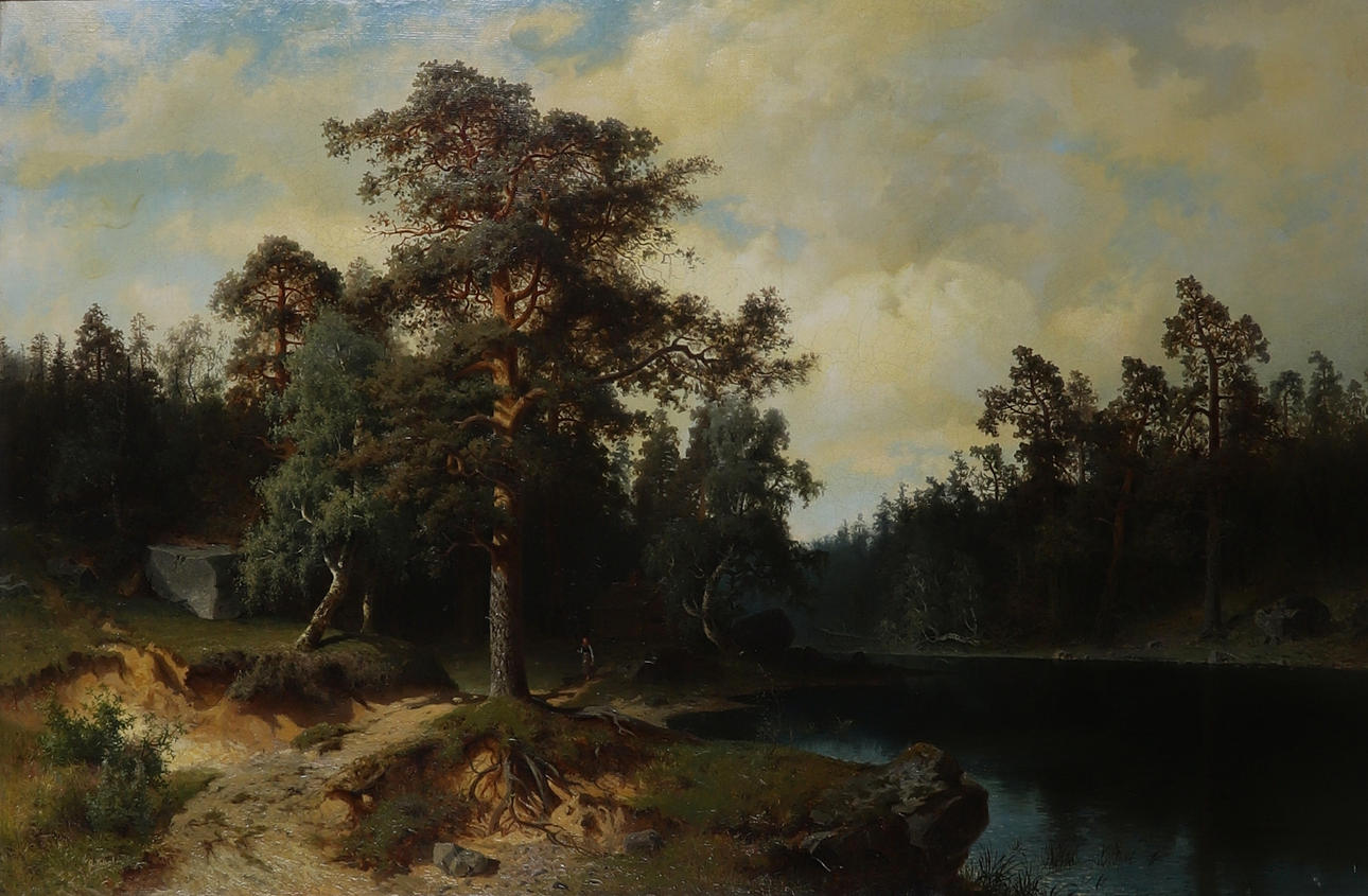 PER DANIEL HOLM. oil on canvas, signed.