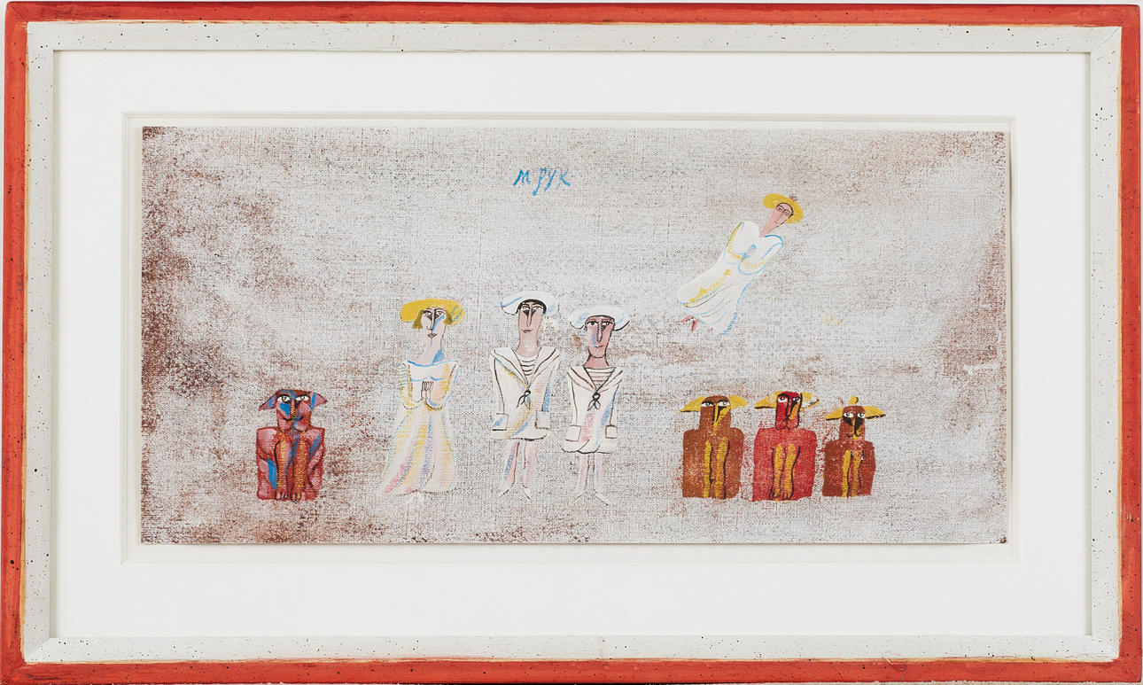 MADELEINE PYK. figure composition, oil on canvas, signed M.Pyk.