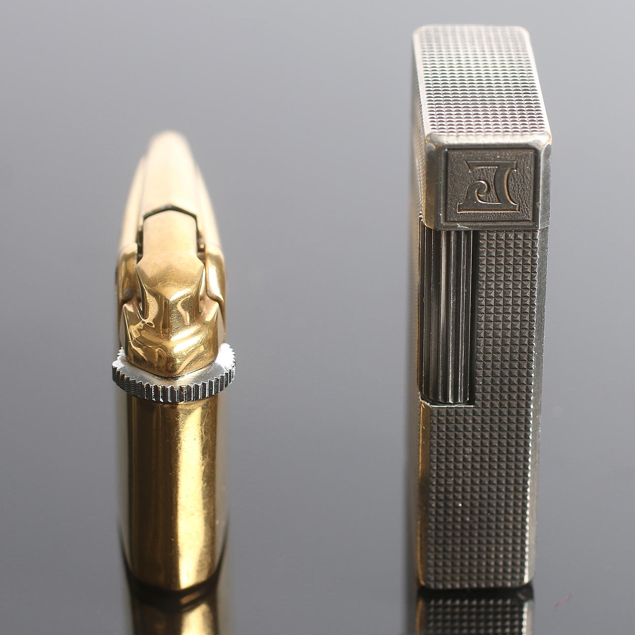 CIGARETTE LIGHTER, 2 pcs, Ronson and St. Dupond, "Masser", 1960s / 70s.