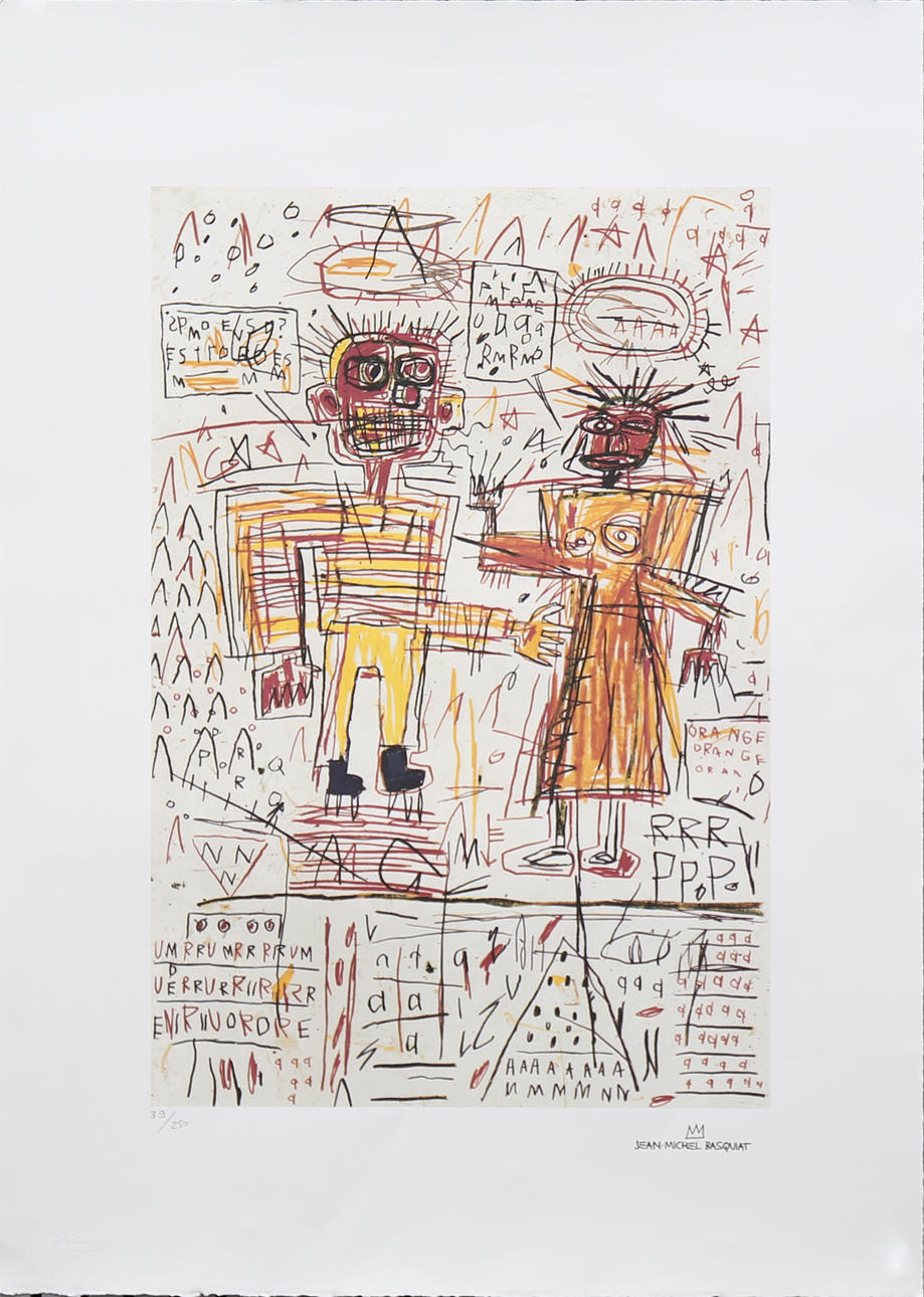 AFTER JEAN-MICHEL BASQUIAT. "Self portrait with Suzanne".