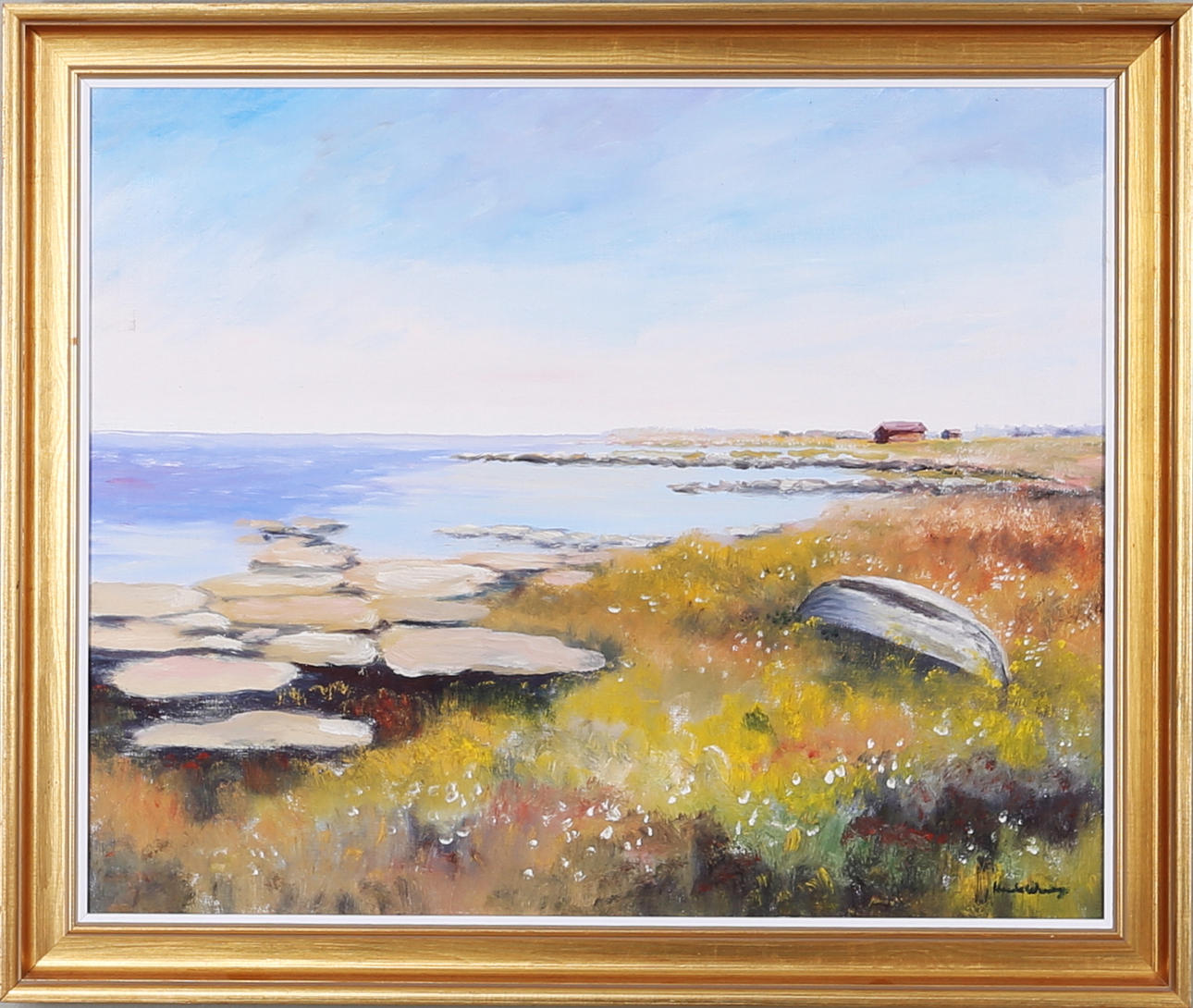 KERSTIN WERNINGE. "Ölandskust", olja på duk, signerad Kerstin Werninge.