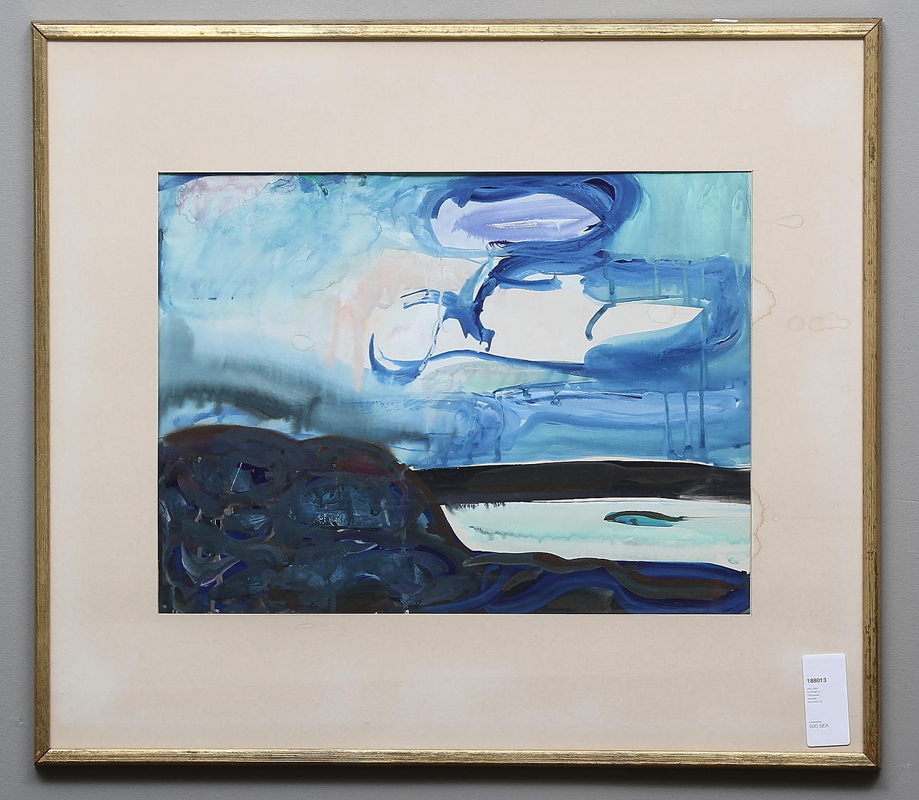 WILLIAM MÖNNICH. "Åskväder", akvarell, signerad.