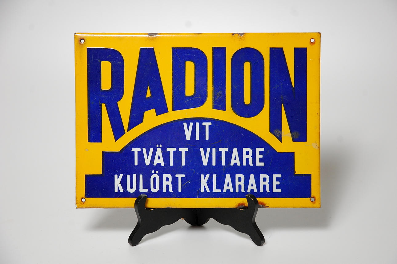 EMALJSKYLT," Radion tvättmedel ".