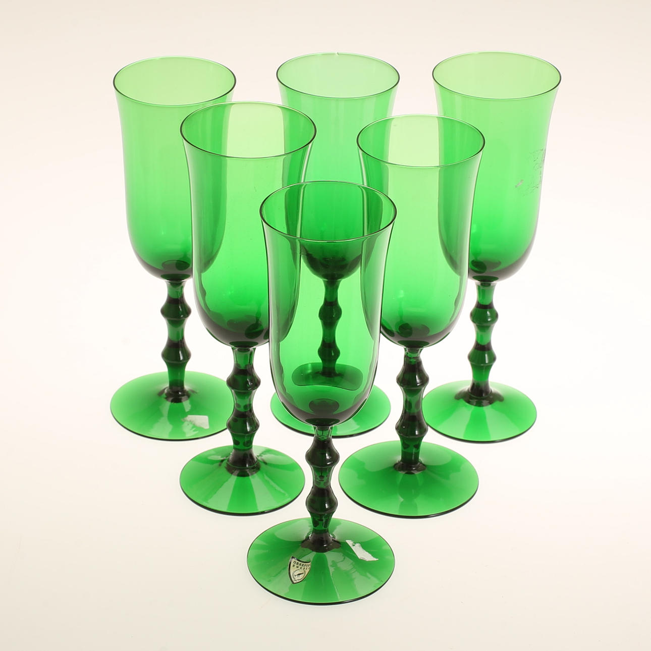 SIMON GATE. Champagne glasses, 6 pcs., "Salut", Orrefors.