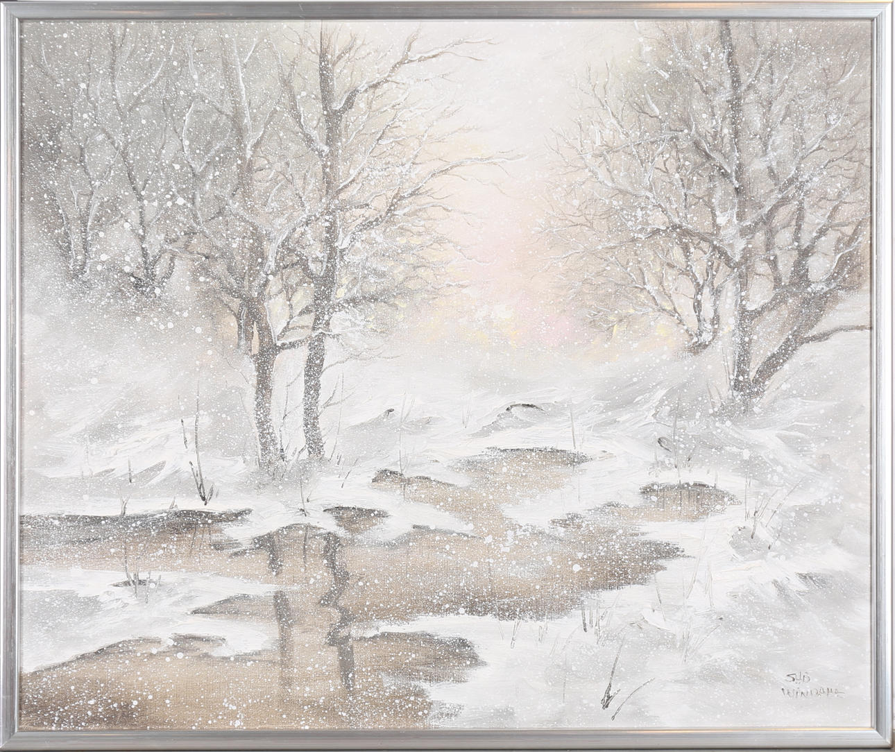 STEFAN WINDAHL. Vinterlandskap. Olja på duk, signerad.