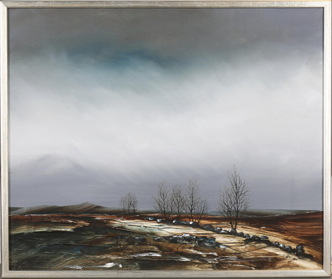 STEFAN WINDAHL. "Stenmur". Olja på duk, signerad och daterad 81.