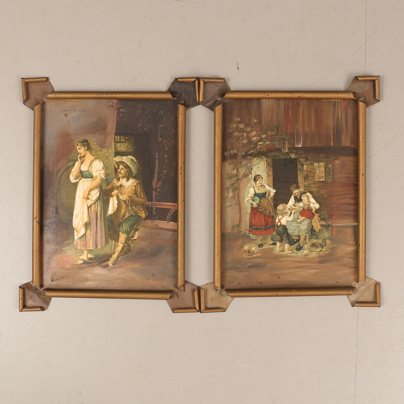 PLÅTTAVLOR, 2 stycken, 1800/1900-tal.