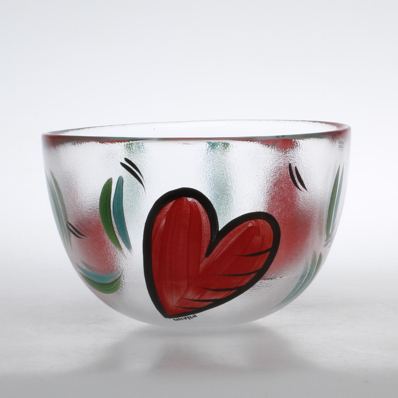 SKÅL, glas, "Hearts" Ulrica Hydman-Vallien, Kosta Boda.