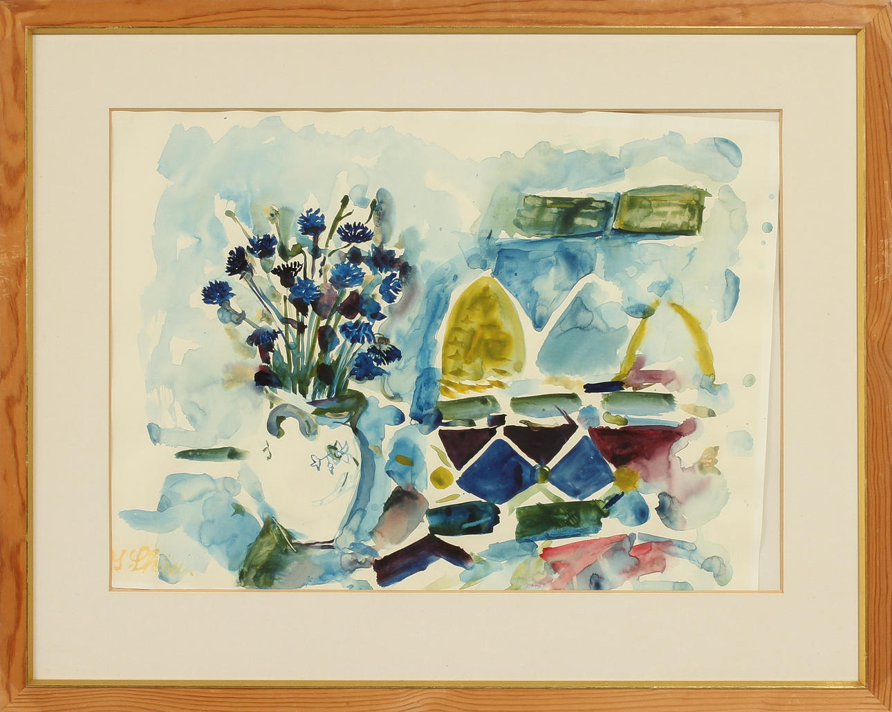 YNGVE STÉEN. Blomsterstilleben, akvarell, sign.