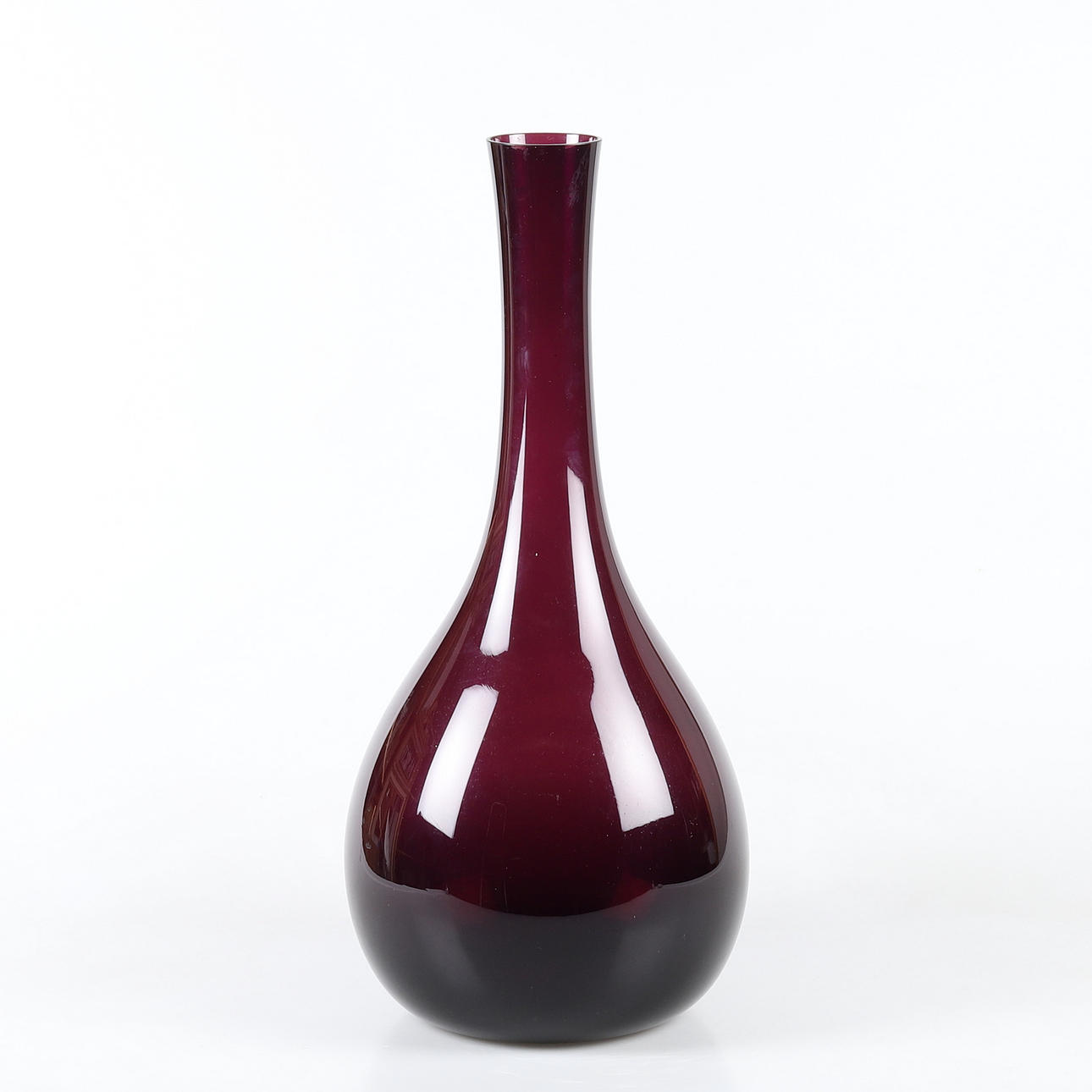 BULB VASE, purple glass.