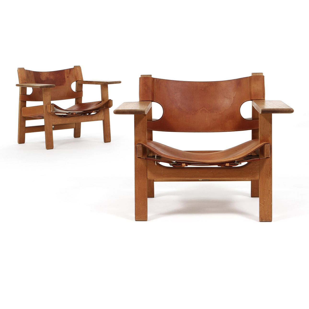 BÖRGE MOGENSEN. Fåtöljer "Spanska stolen", ett par. För Fredericia Stolefabrik, Danmark.