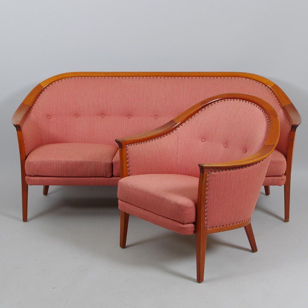 SOFFA SAMT FÅTÖLJ, design Bertil Fridhagen Bodafors 1962.