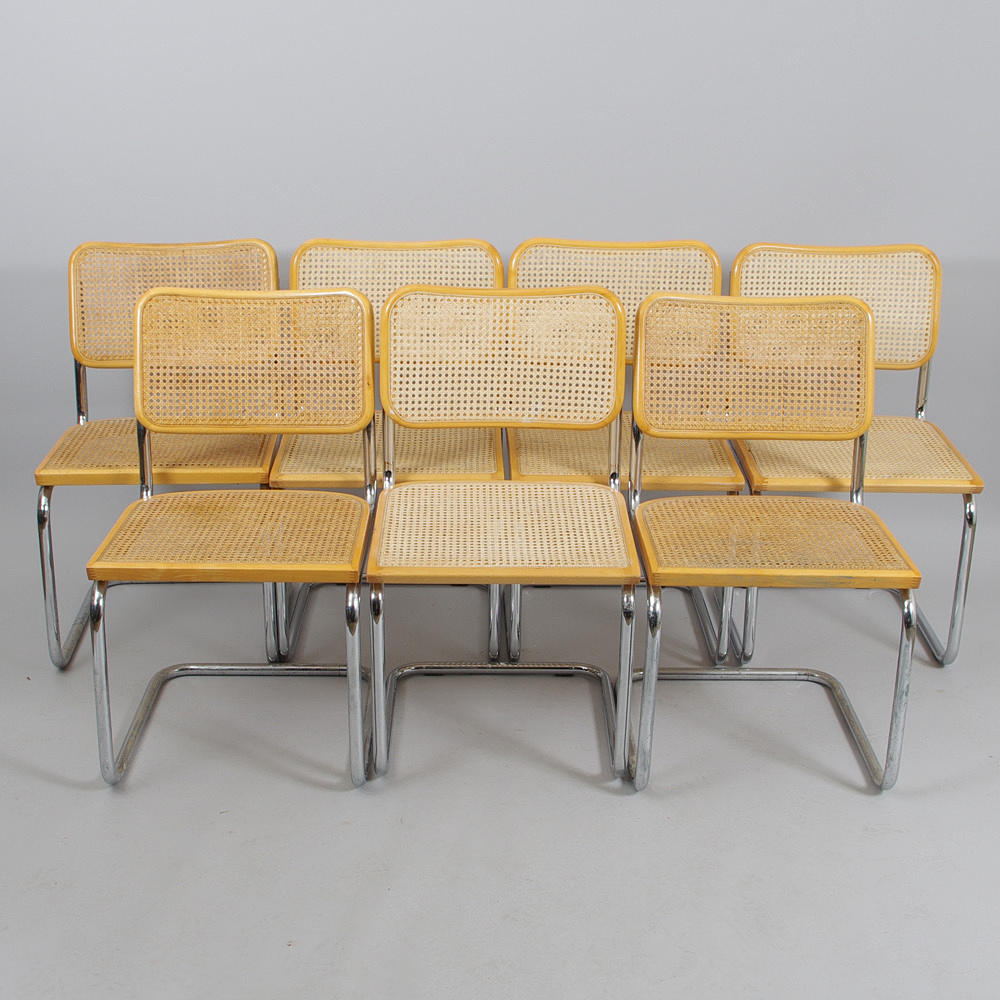 STOLAR, 4+3 stycken, bauhaus-stil, 1900-tal.