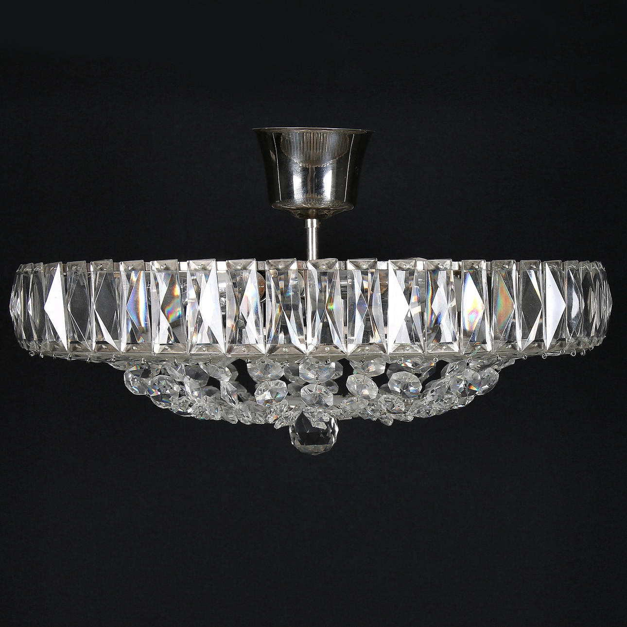 TAKLAMPA/KRONA, glas, 1900-talets andra hälft.