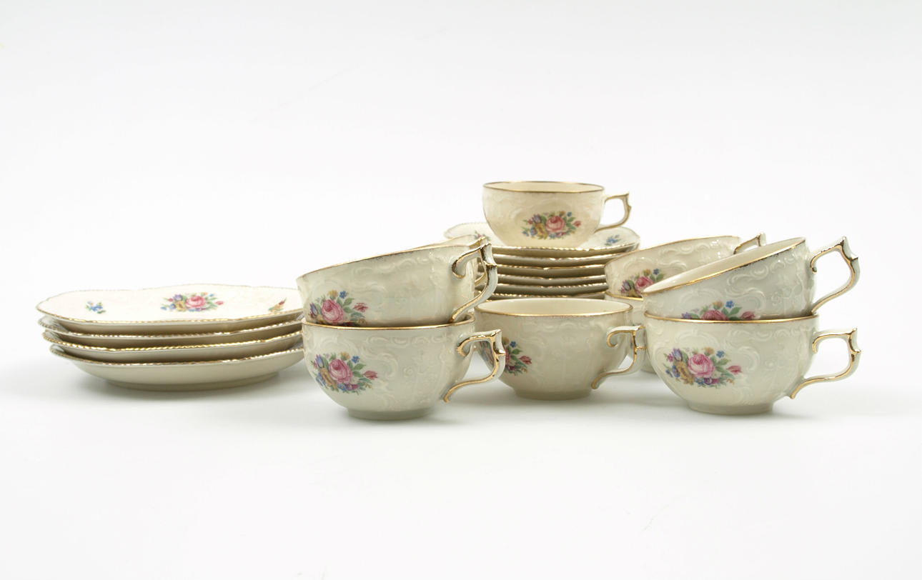 MOCKAKOPPAR MED FAT, porslin, 10 stycken, Rosenthal, Sanssouci.