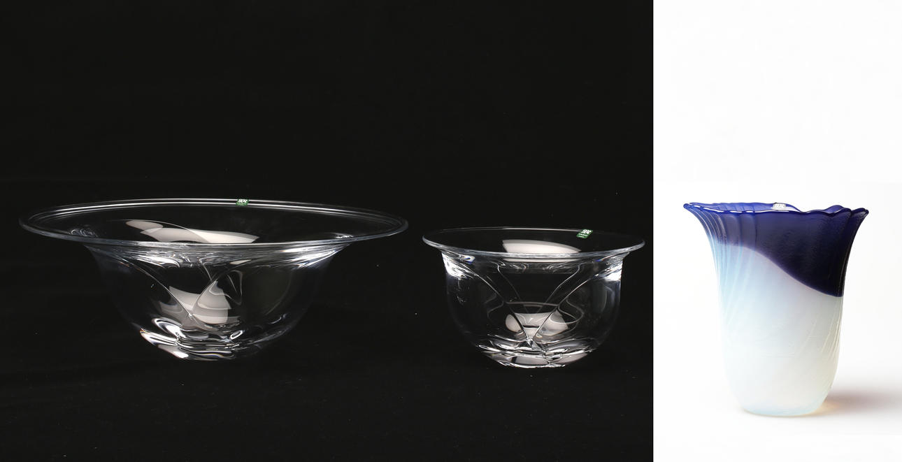 MATS JONASSON. Glasföremål, 3 st, Målerås.